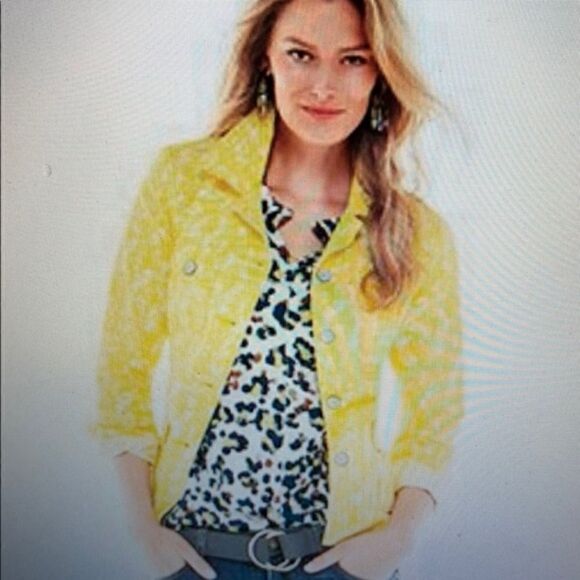 CAbi Yellow & White Field Jacket - Picture 1 of 7